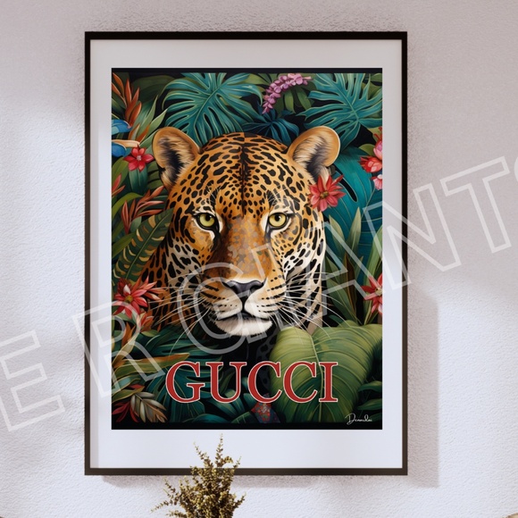 GUCCI LEOPARD Print Wall Art 18X24 Trendy Wall Art by Denardai - Picture 1 of 2
